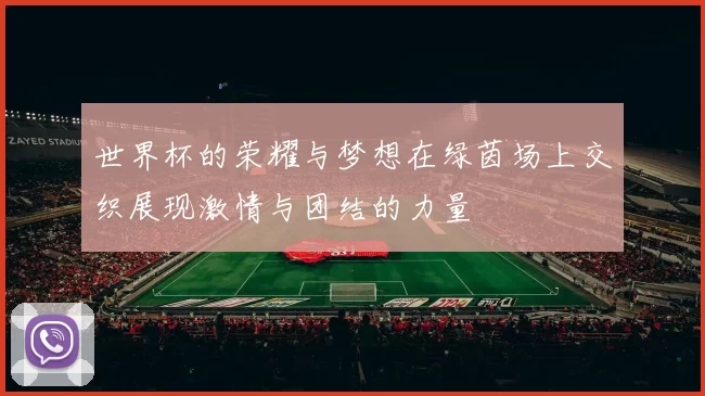 世界杯的荣耀与梦想在绿茵场上交织展现激情与团结的力量